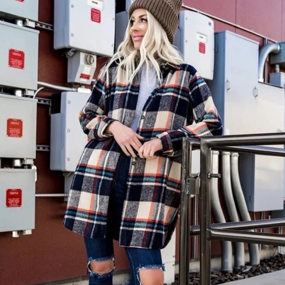 Dressed in LaLa Plaid Shacket NWOT